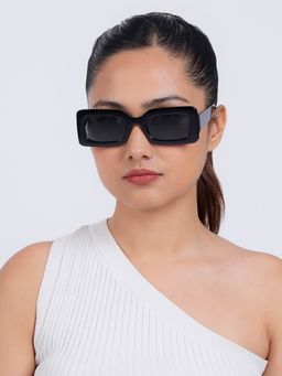 Joker and Witch - Joker & Witch Pretza Black Rectangle Sunglasses (50)