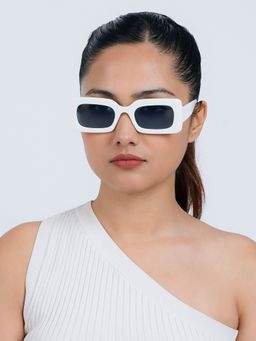 Joker and Witch - Joker & Witch Pretza White Rectangle Sunglasses (50)