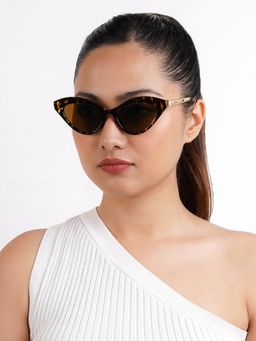 Joker and Witch - Joker & Witch Jennie Cat Eye Gold and Brown Sunglasses (52)