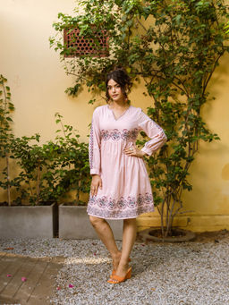 AADEWS - Lilya Embroidered Pink Dress