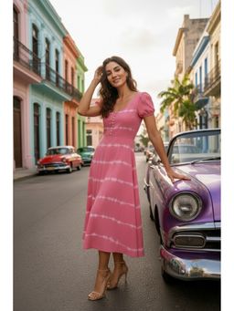 Maaesa - Rayon Tie and Dye A-Line Dress