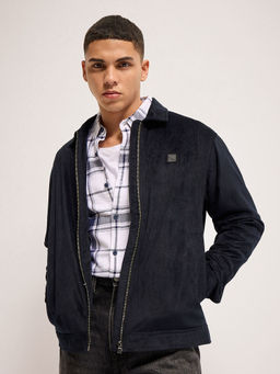The Bear House - Men'S Regular Fit Waffle-Knit Zip-Up Jacket