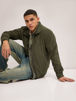 The Bear House - Men'S Regular Fit Waffle-Knit Zip-Up Jacket