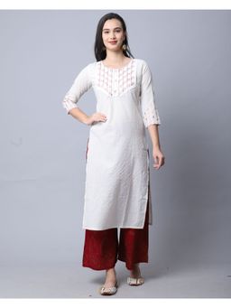 Rajnandini - Womens Pure Cambric Cotton Embroidered Kurti