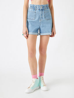 Koton - Mid Waist Open Indigo Shorts
