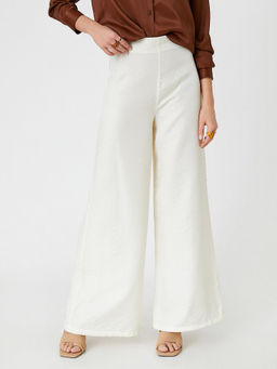 Koton - Mid Waist Off White Trousers