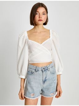 Koton - Off White Top With V-Neck