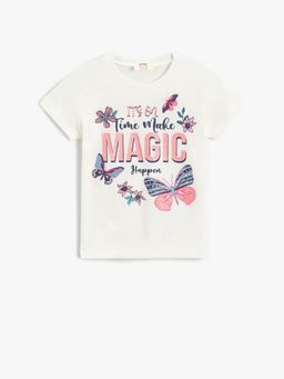Koton - Girls Ecru T-shirt