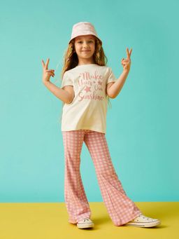 Koton - Girls Pink Plaid Bottoms