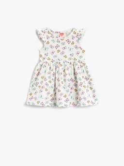 Koton - Girls Ecru-printed Dress