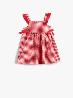 Koton - Girls Red Plaid Dress
