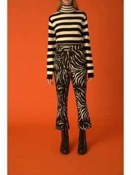 Koton - Womens Black Printed Boxy Pants