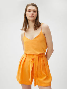 Koton - Women Orange Solid Plain Comfortable Top