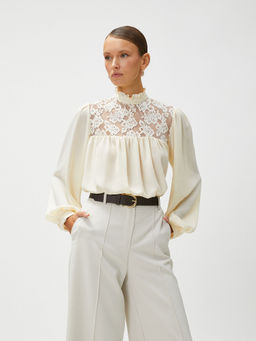 Koton - Women Off White Detailing Comfortable Top