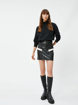 Koton - Stand Collar Sweatshirt Textured Long Sleeve
