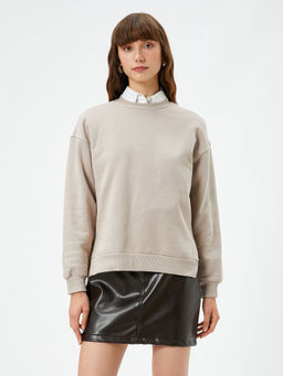 Koton - Beige Casual Everyday Sweatshirt For Women