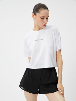 Koton - Oversize Short Sleeve Crew Neck Slogan Printed T-Shirt