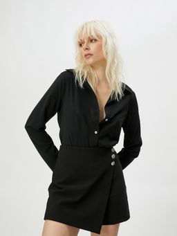 Koton - Crop Long Sleeve Collar Neck Slim Fit Shirt