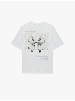 Koton - Womens White Cotton Collar T-Shirt