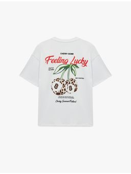 Koton - Womens White Cherry Printed T-Shirt