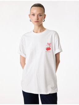 Koton - Womens White Cherry Printed T Shirt