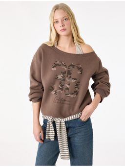 Koton - Womens Brown Halter Neck Sweatshirt