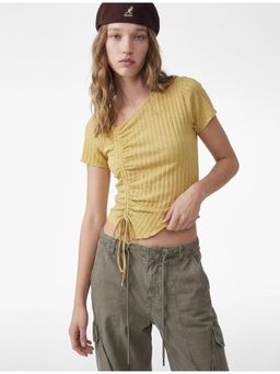 Koton - Womens Khaki Asymmetric Top