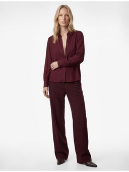 Koton - Womens Burgundy Long Sleeve Shirt