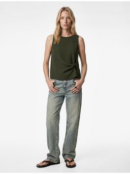 Koton - Womens Olive Sleeveless Top