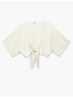 Koton - Womens Off White Linen Blend Top