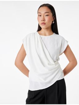 Koton - Womens White Asymmetric Top