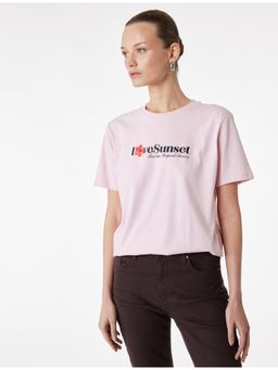 Koton - Womens Pink Floral Printed T Shirt