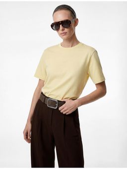 Koton - Womens Yellow Oversized Basic T-Shirt