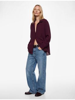 Koton - Womens Burgundy Long Sleeve Shirt