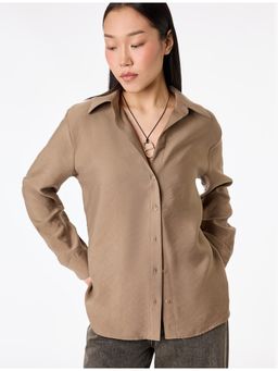 Koton - Womens Brown Oversized Shirt