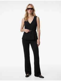 Koton - Womens Black V Neck Top