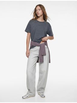 Koton - Womens Grey Oversize T-Shirt