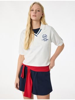 Koton - Womens White Jersey T-Shirt