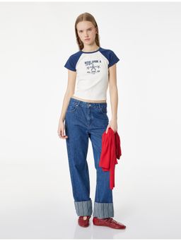 Koton - Womens White Cotton T-Shirt