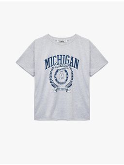 Koton - Womens Grey Oversize T-Shirt