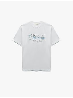 Koton - Womens White Oversized T-Shirt