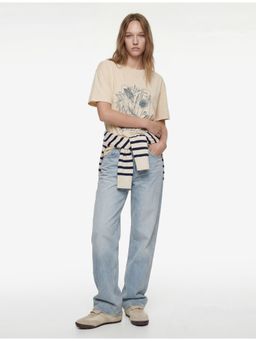 Koton - Womens Beige Oversized T-Shirt