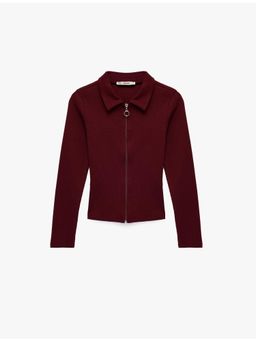 Koton - Womens Burgundy Long Sleeve Shrugs