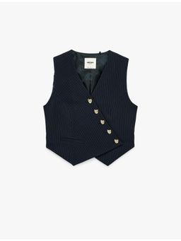 Koton - Navy Blue Double Breasted Vest Waist Coat