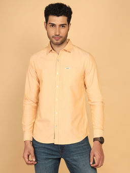 Wrangler - Men Solid Orange Regular Fit Shirt