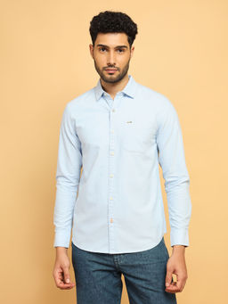 Wrangler - Men Solid Blue Regular Fit Shirt