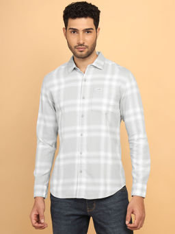 Wrangler - Men Checked Grey Regular Fit Shirt