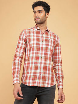 Wrangler - Men Checked Red Regular Fit Shirt