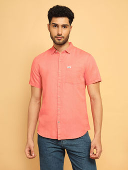 Wrangler - Men Solid Pink Regular Fit Shirt