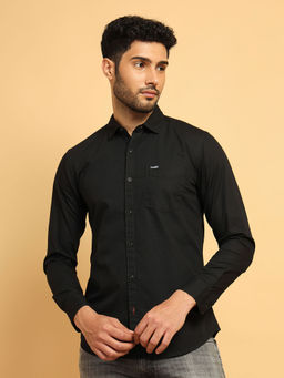 Wrangler - Men Solid Black Regular Fit Shirt